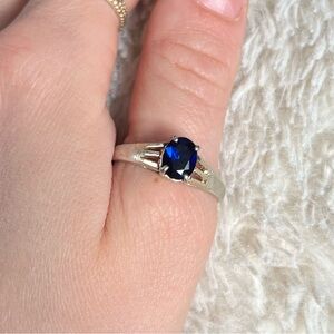925 Sterling Silver Blue Sapphire Ring